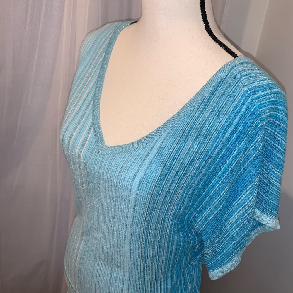 WHBM White House Black Market metallic knit top women’s shirt size medium 10 12 - Picture 8 of 15